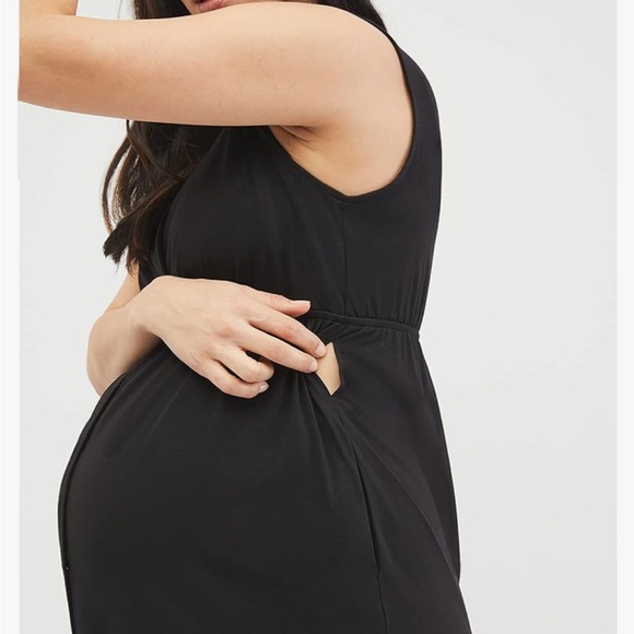 Motherhood Maternity Black 3-in-1 Nursing, Labor and Delivery Gown Small - Picture 6 of 16